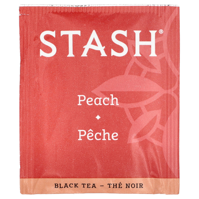 Stash Tea, Черный чай, персик, 20 чайных пакетиков, 38 г (1,3 унции)