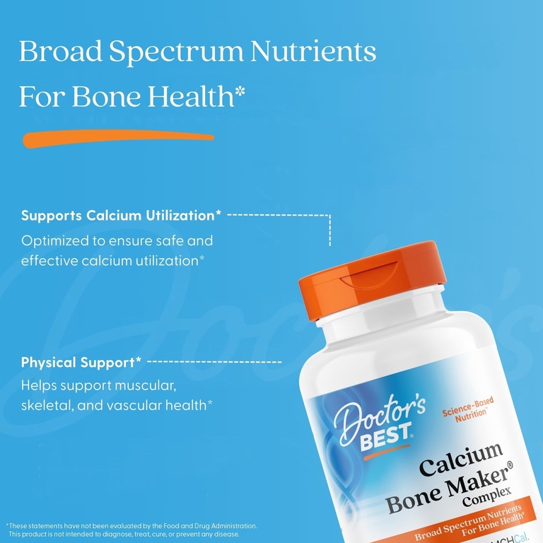 Doctor's Best, комплекс с кальцием для здоровья костей, 180 капсул