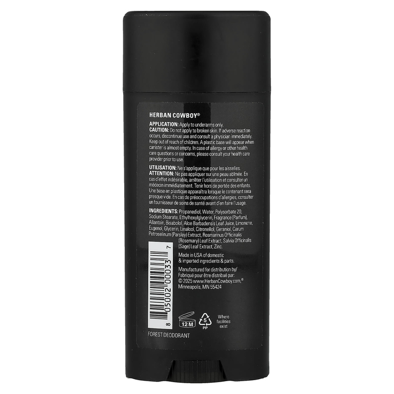 Herban Cowboy, Дезодорант, лесной, 80 г (2,8 унции)