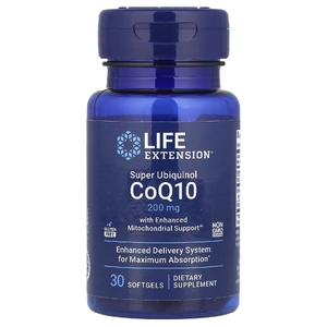 Life Extension, убихинол с улучшенной поддержкой митохондрий, 200 мг, 30 желатиновых капсул