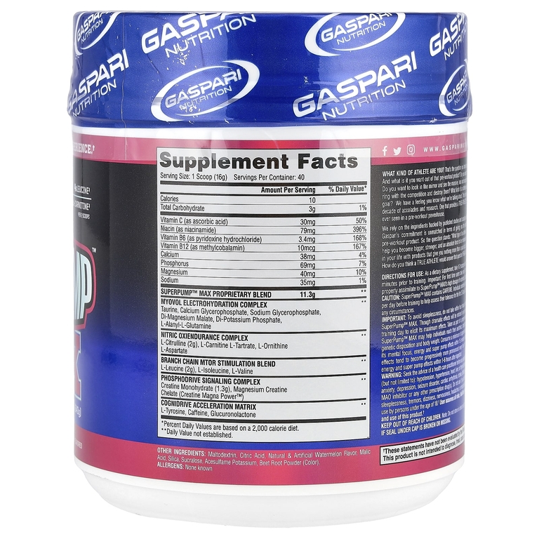 Gaspari Nutrition, Максимальный комплекс перед тренировкой, арбуз, 640 г (1,41 фунта)