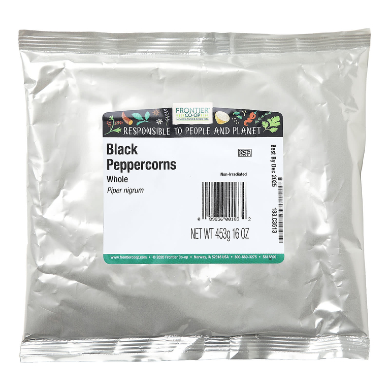 Frontier Co-op, цельный черный перец горошком, 453 г (16 унций)