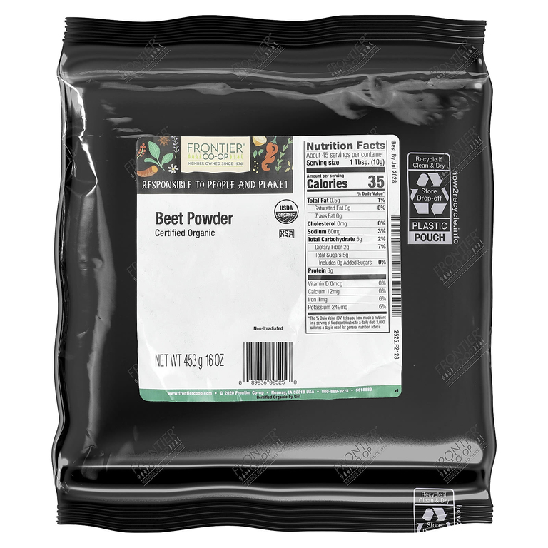Frontier Co-op, Органическая, измельченная в порошок свекла, 16 унций (453 гр)