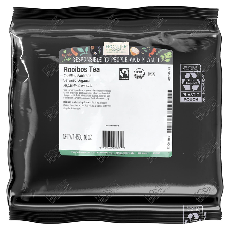 Frontier Co-op, органический чай ройбуш, 453 г (16 унций)
