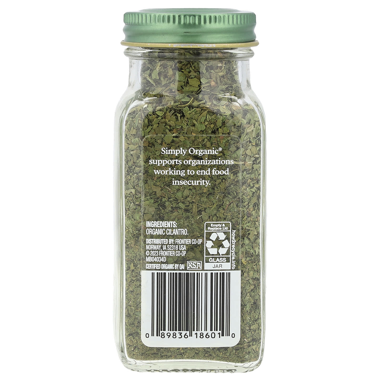 Simply Organic, Кинза, 0.78 унций (22 г)