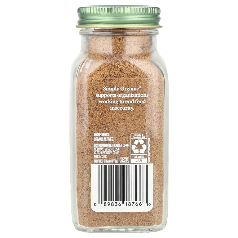 Simply Organic, Молотый мускатный орех, 65 г (2,30 унции)