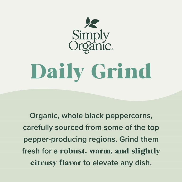 Simply Organic, черный перец горошком, 75 г (2,65 унции)