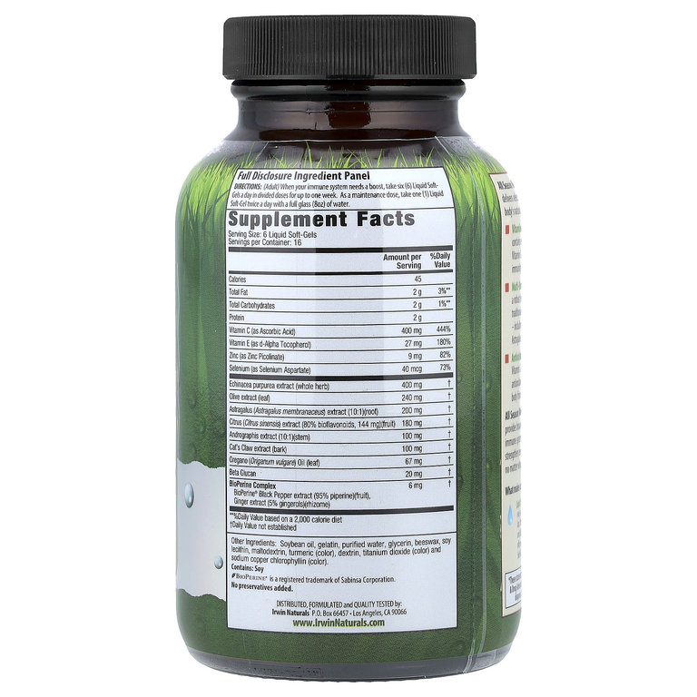 Irwin Naturals, добавка для поддержки естественных защитных механизмов организма, 100 желатиновых капсул
