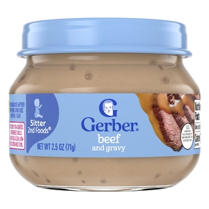 Gerber, говядина с подливой для малышей, умеющих сидеть, 71 г (2,5 унции)