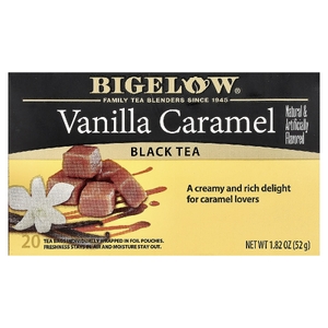 Bigelow, черный чай, ваниль и карамель, 20 чайных пакетиков, 52 г (1,82 унции)