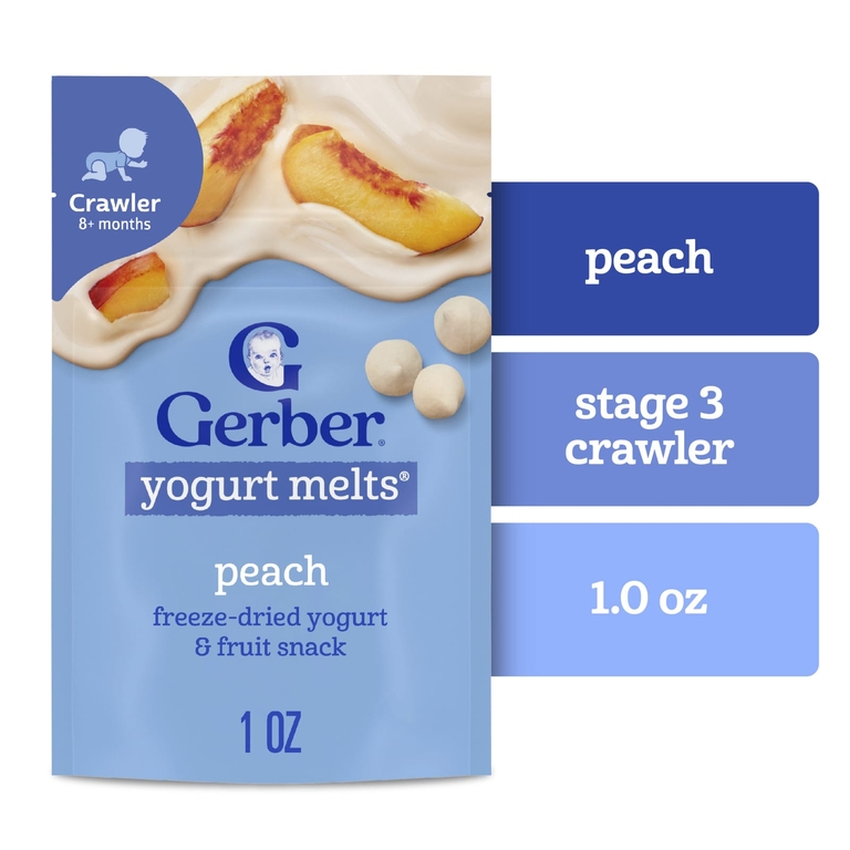 Gerber, йогуртовые шарики, для детей от 8 месяцев, с персиковым вкусом, 28 г (1 унция)