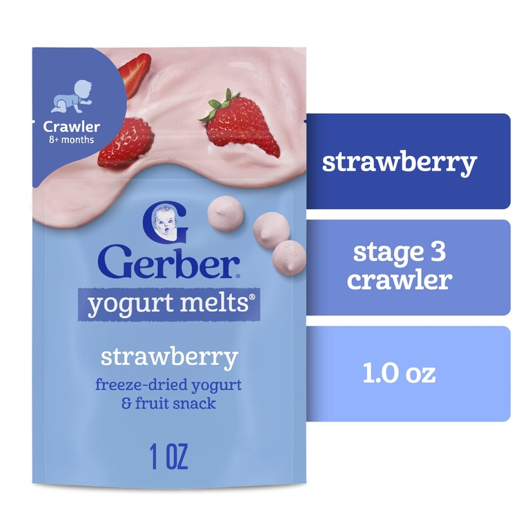 Gerber, йогуртовые шарики, для детей от 8 месяцев, со вкусом клубники, 28 г (1 унция)