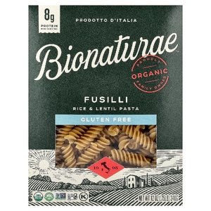 Bionaturae, паста из риса и чечевицы без глютена, фузилли, 340 г (12 унций)