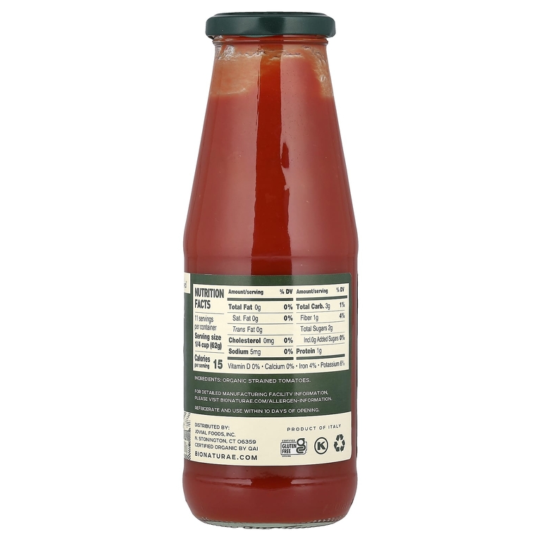 Bionaturae, органические протёртые томаты, 680 г