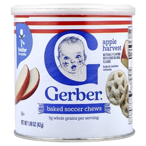 Gerber, запеченные прорезыватели для зубов, для детей от 10 месяцев, яблочный урожай, 42 г (1,48 унции)