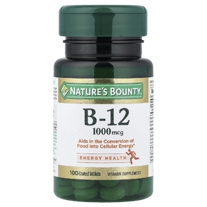 Nature's Bounty, Витамин B12, 1000 мкг, 100 таблеток, покрытых оболочкой