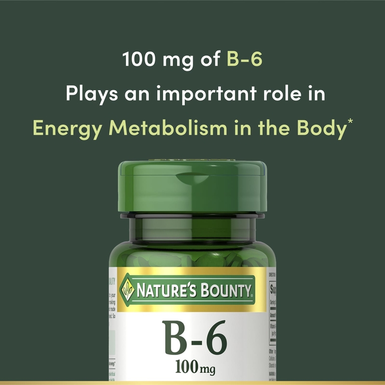 Nature's Bounty, Витамин B-6, 100 мг, 100 таблеток (Товар снят с продажи) 