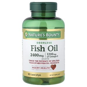 Nature's Bounty, рыбий жир, без запаха, 90 капсул с оболочкой (1200 мг в 1 капсуле)