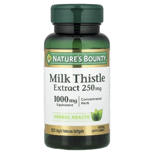 Nature's Bounty, Экстракт расторопши, 250 мг, 50 капсул с быстрым высвобождением