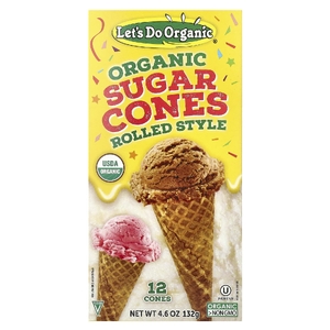 Let's Do Organic, Let's Do Organic®, органические сахарные рожки, роллы, 12 рожков, 132 г (4,6 унции)