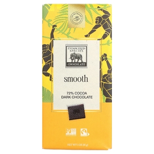 Endangered Species Chocolate, нежный тёмный шоколад, 72% какао, 85 г