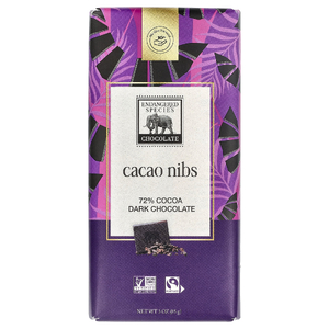 Endangered Species Chocolate, Какакао-нибки, тёмный шоколад, 72 % какао, 85 г (3 унции)