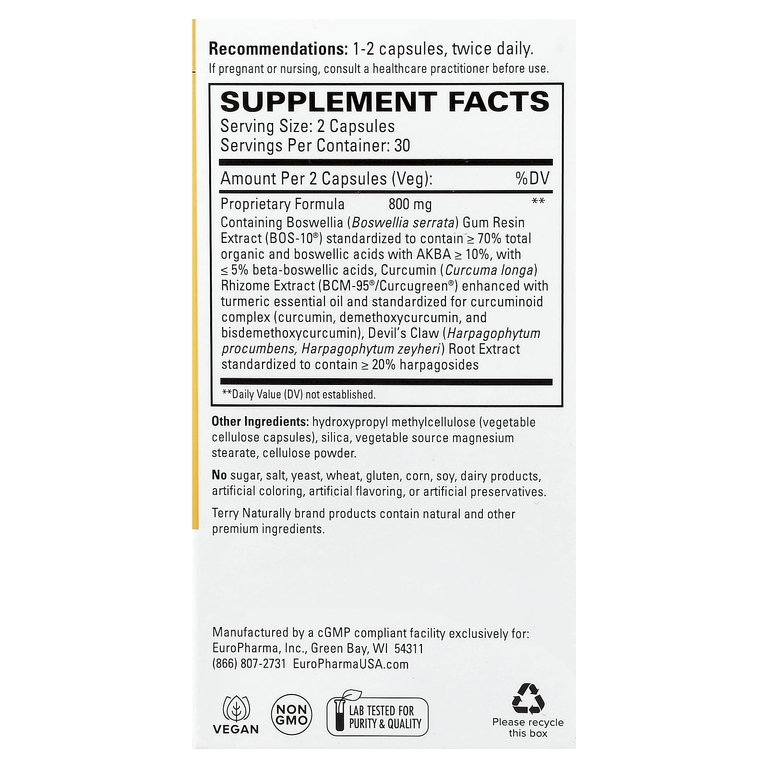 Terry Naturally, артоцин® 60 капсул