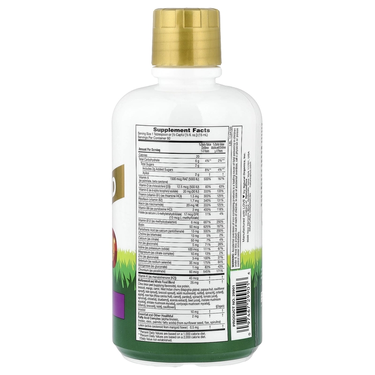 NaturesPlus, жидкая мультивитаминная добавка для детей, со вкусом тропических ягод, 900 мл (30 жидк. унций)