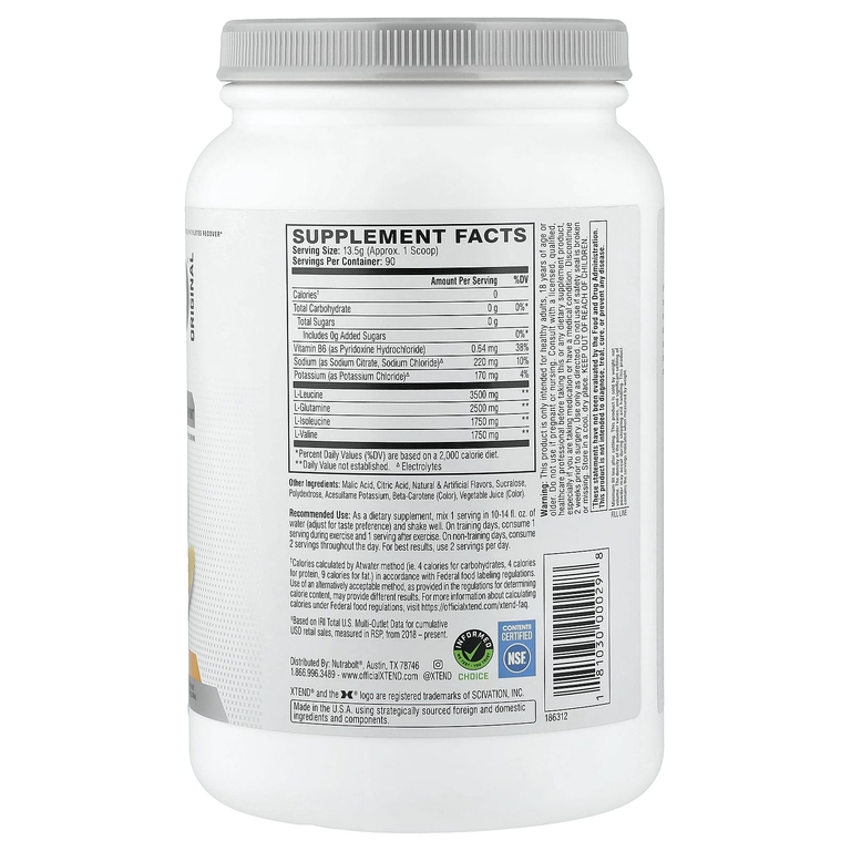 XTEND, добавка с 7 г аминокислот с разветвлённой цепью, со вкусом манго, 1,22 кг (2,68 фунта)