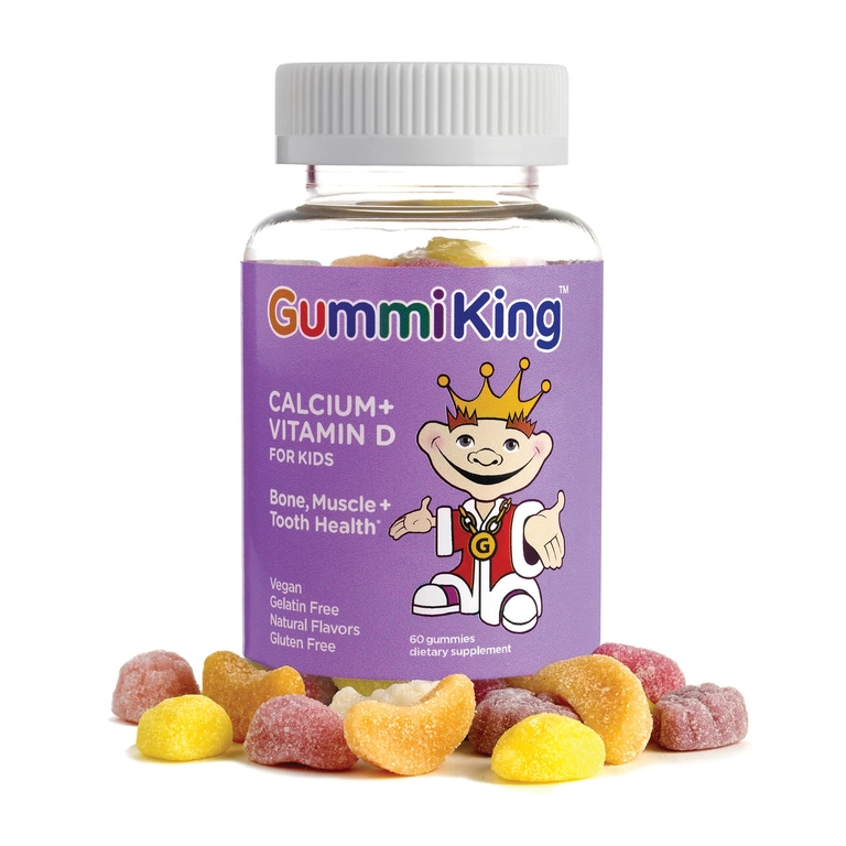 GummiKing, кальций и витамин D для детей, 60 жевательных таблеток