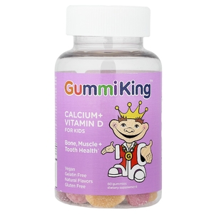 GummiKing, кальций и витамин D для детей, 60 жевательных таблеток