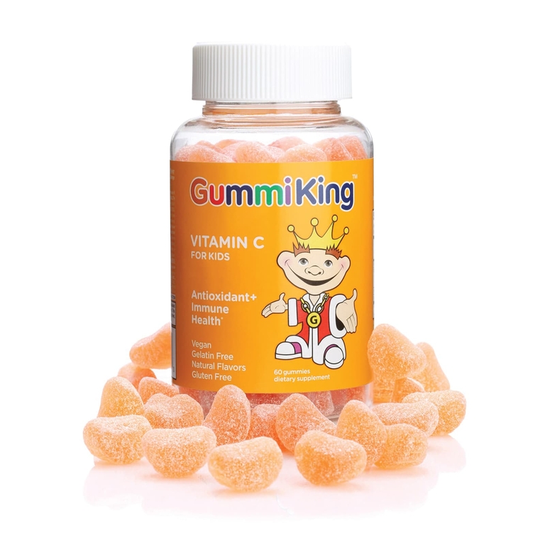 GummiKing, витамин C для детей, со вкусом апельсина, 60 жевательных таблеток (30 мг в 1 жевательной таблетке)
