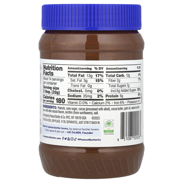 Peanut Butter & Co., Арахисовая паста, темный шоколад, 454 г (16 унций)