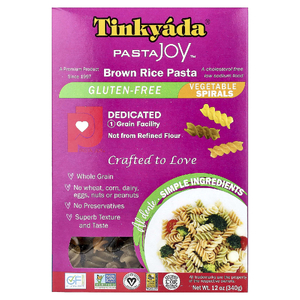 Tinkyada, паста из коричневого риса, овощные спиральки, 340 г (12 унций)
