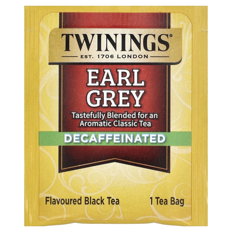 Twinings, ароматизированный черный чай, эрл грей, без кофеина, 20 чайных пакетиков, 35 г (1,23 унции)