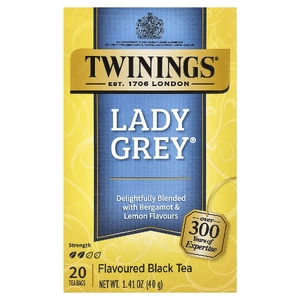 Twinings, Леди Грей®, ароматизированный черный чай, 20 чайных пакетиков, 40 г (1,41 унции)