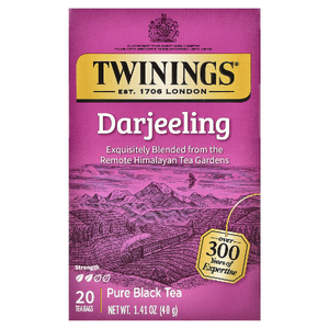 Twinings, 100% чистый черный чай, Дарджилинг, 20 чайных пакетиков, 40 г (1,41 унции)