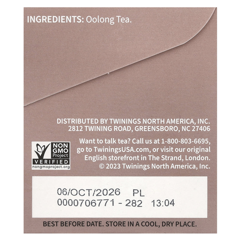 Twinings, китайский чай Улун, 20 чайных пакетиков, 1,41 унции (40 г)