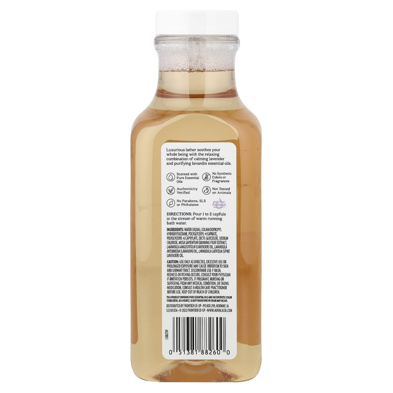 Aura Cacia, Ароматная пена для ванн, расслабляющая лаванда, 13 жидких унций (384 мл)