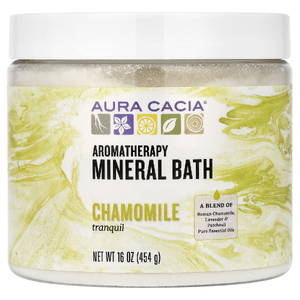Aura Cacia, Ароматерапевтическое средство для ванны с минералами, успокаивающая ромашка, 16 унций (454 г)
