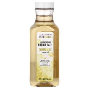 Aura Cacia, Ароматерапевтическая пена для ванны, успокаивающая ромашка, 13 жидких унций (384 мл)