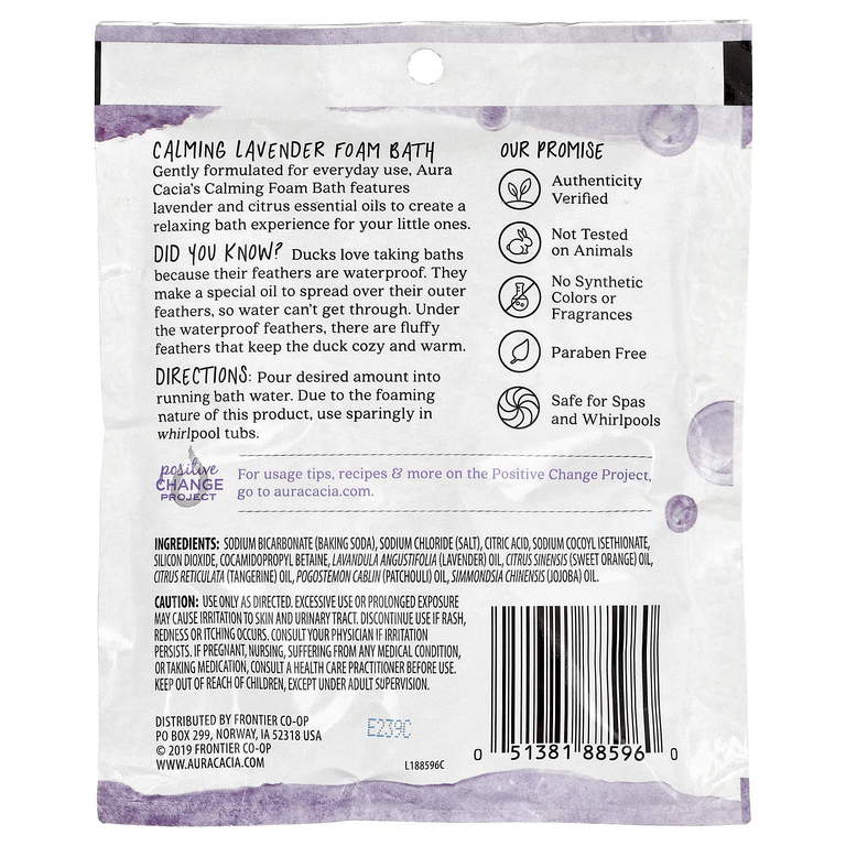 Aura Cacia, пена для ванны c расслабляющим эффектом, аромат лаванды, 70,9 г (2,5 унции)