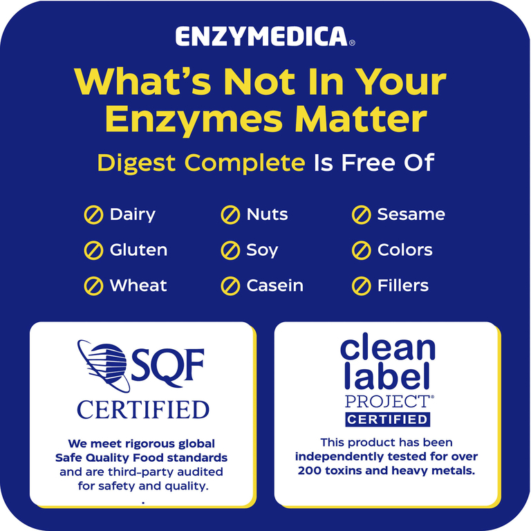 Enzymedica, полная формула пищеварительных ферментов, 180 капсул