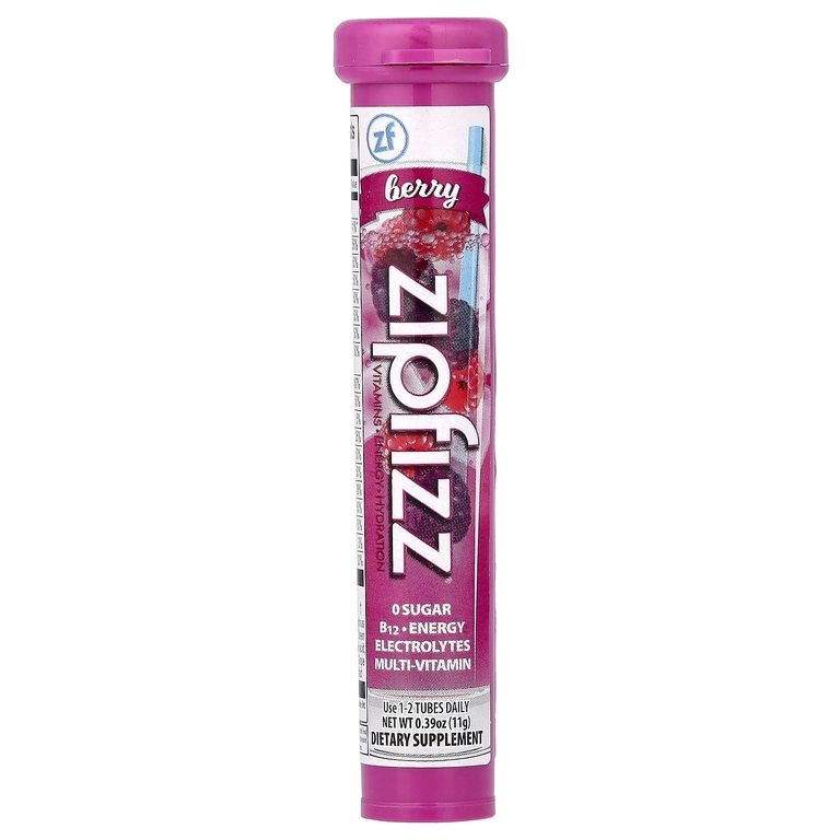 Zipfizz, Смесь для энергетических напитков, ягоды, 20 тюбиков, 11 г (0,39 унции)