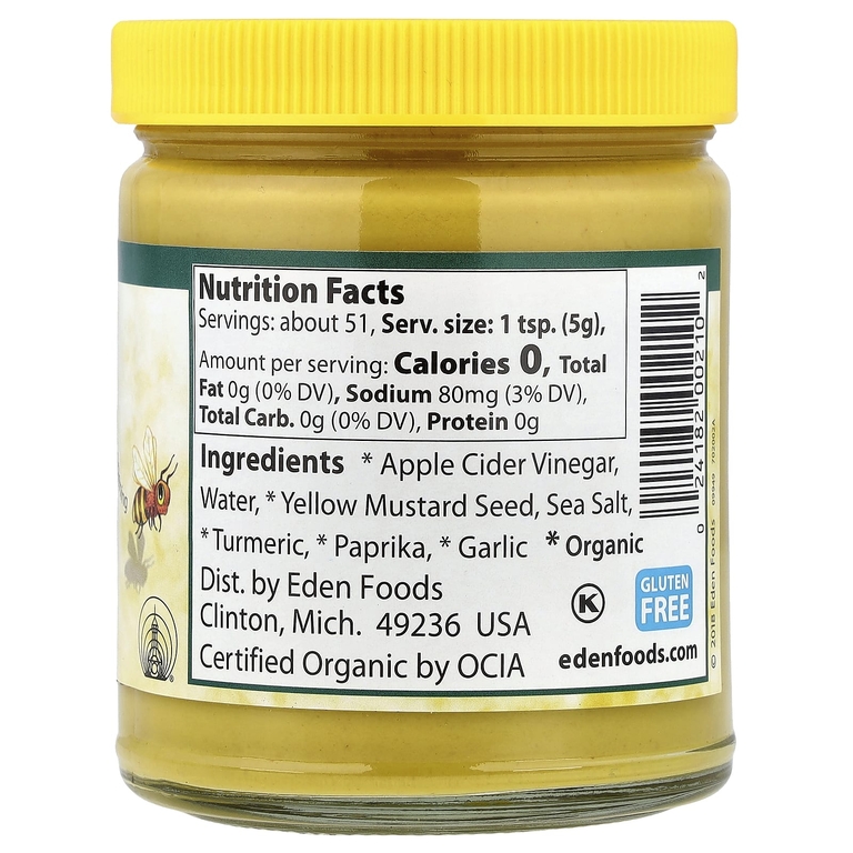 Eden Foods, органическая желтая горчица, 9 унций