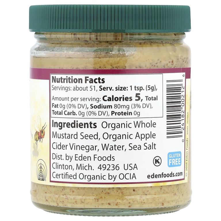 Eden Foods, органическая коричневая горчица с яблочным уксусом, 9 унций