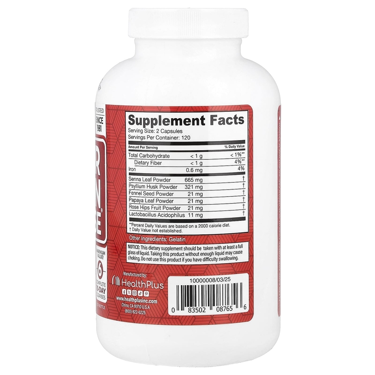 Health Plus, средство для очищения толстой кишки, 240 капсул