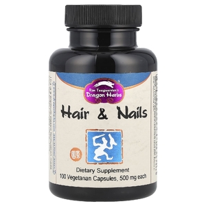 Dragon Herbs, добавка для волос и ногтей, 100 вегетарианских капсул