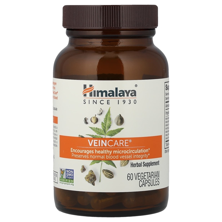 Himalaya, растительный комплекс для поддержки нормального кровообращения и стабильности вен, 60 вегетарианских капсул