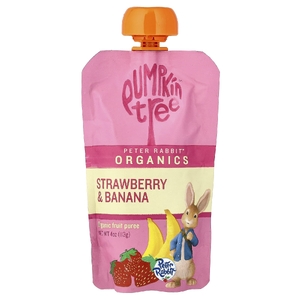 Pumpkin Tree Organics, органическое фруктовое пюре, клубника и банан, 113 г (4 унции)